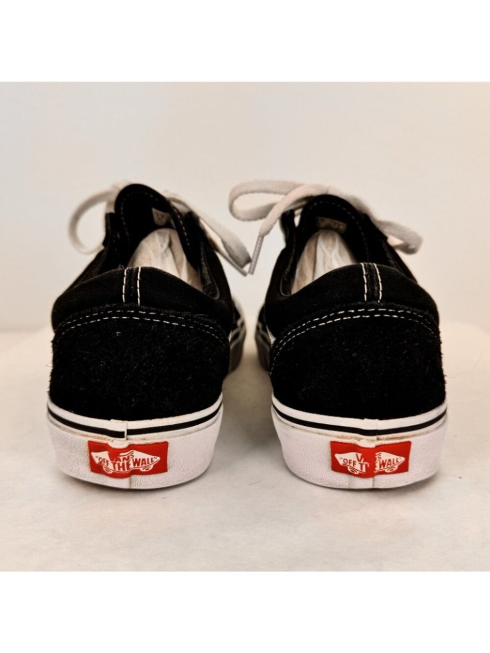 Vans Off The Wall Black Lace Up Sneakers Size M8 / W9.5 Low Top Suede Upper - Picture 4 of 13